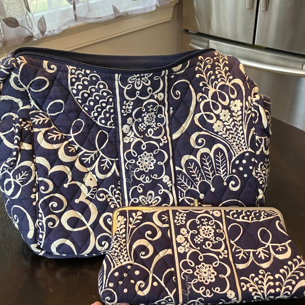 Vera Bradley Blue and White Quilted Accent Set